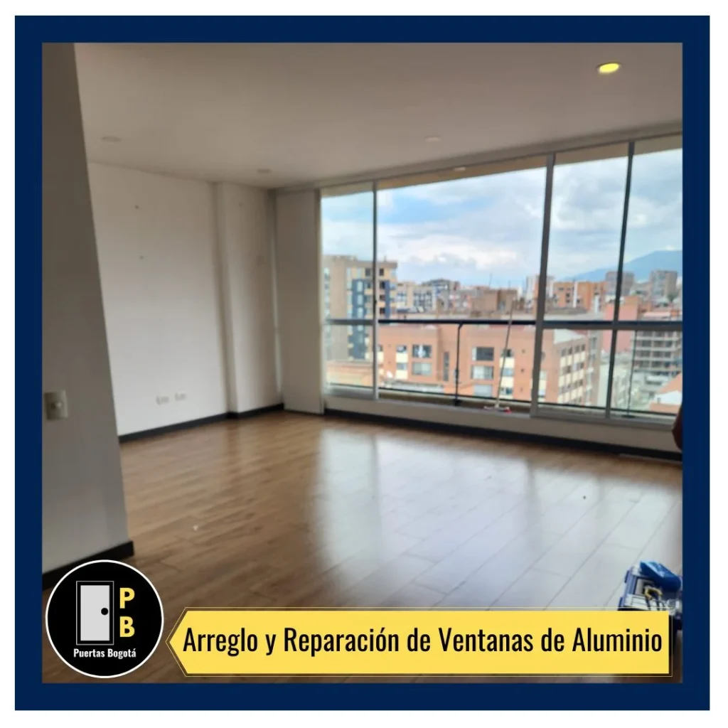 Arreglo de ventanas de aluminio con reparación de herrajes y rieles. Servicio a domicilio en Bogotá