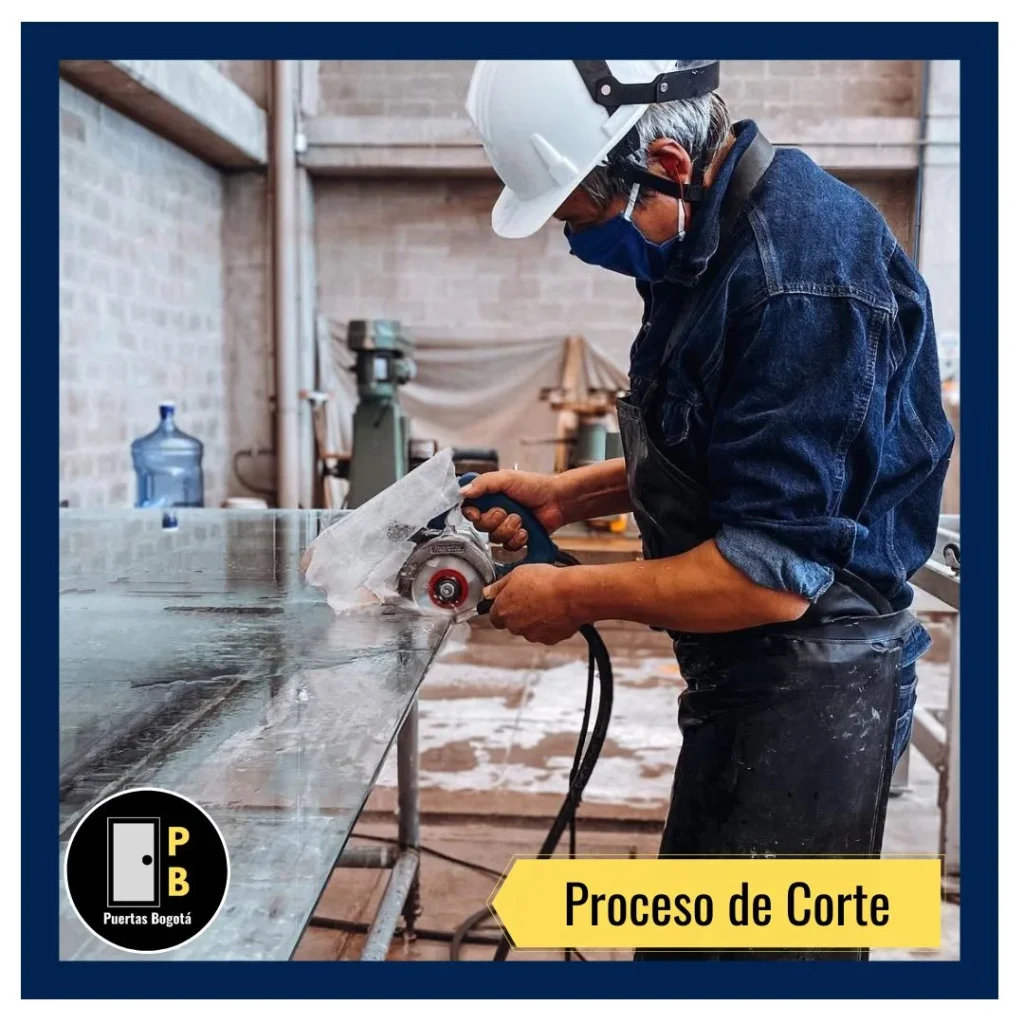 proceso corte vidrio puertas bogota