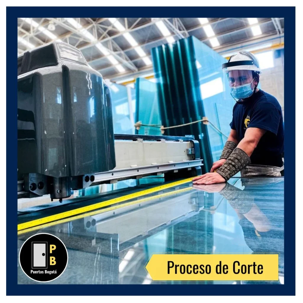 proceso de corte vidrio puertas bogota