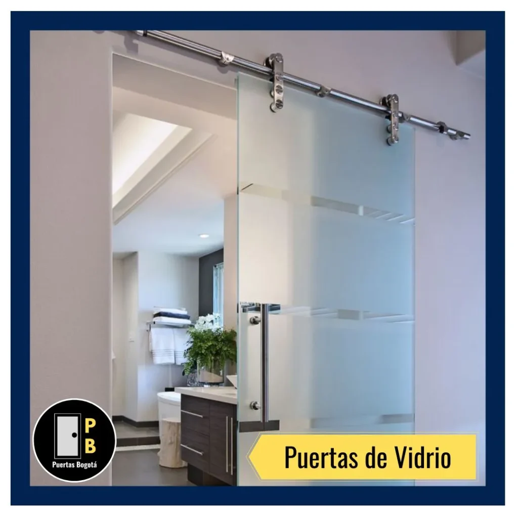 Puerta corrediza de vidrio templado instalada